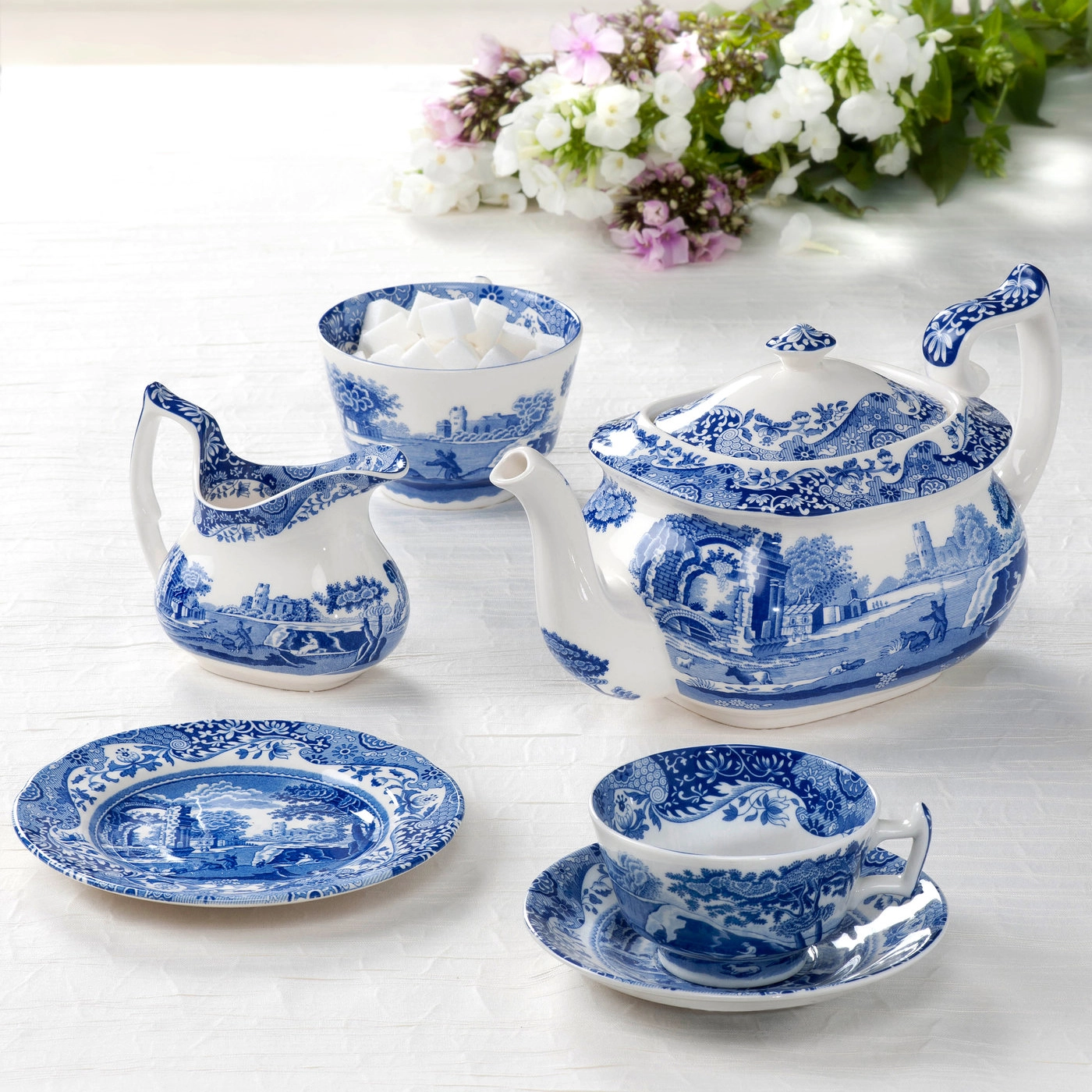 Spode Blue Italian Tallerken 4 Spode Blue Italian Tallerken - Bilde 2