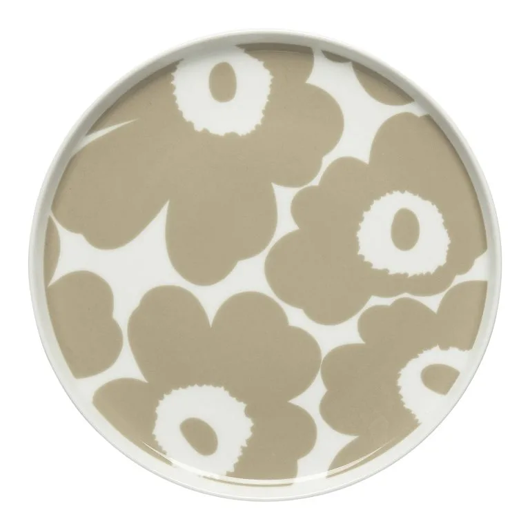 Marimekko Unikko Tallerken Beige-hvit 3 Marimekko Unikko Tallerken Beige-hvit